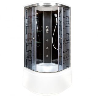 Душевая кабина Deto BМ4590 с гидромассажем BLACK 90х90х220 см